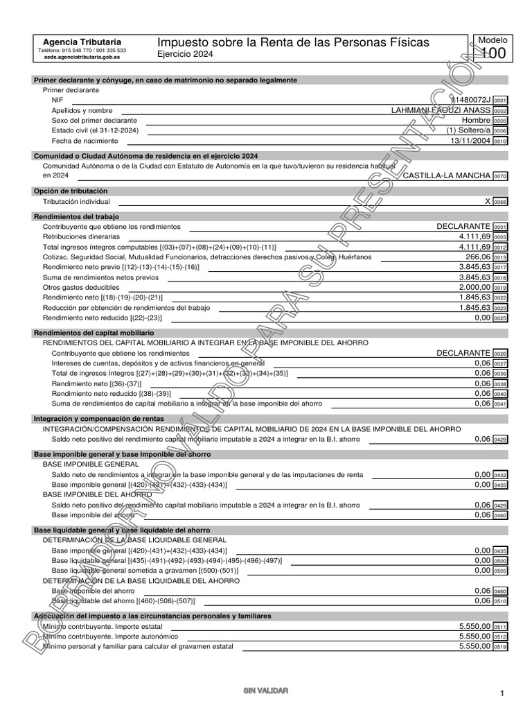 Declaración IRPF 2024: Modelo 100 | PDF | Impuestos | Microeconomía