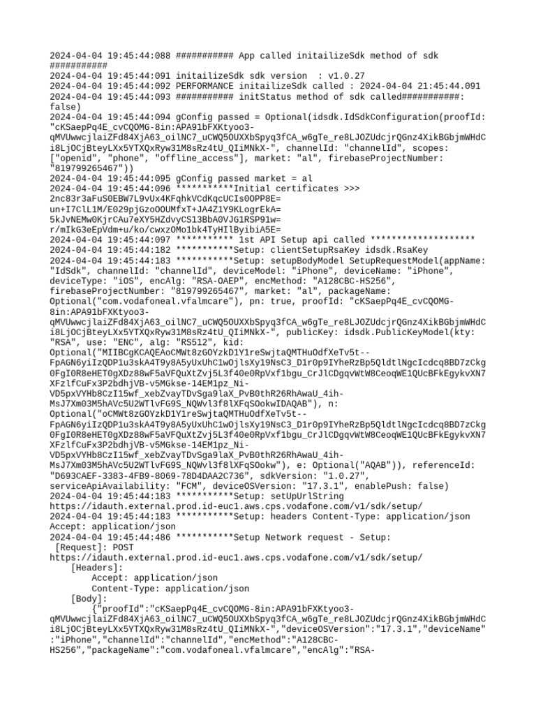 SDK Initialization Log for iOS App | PDF | Secure Communication | Computing