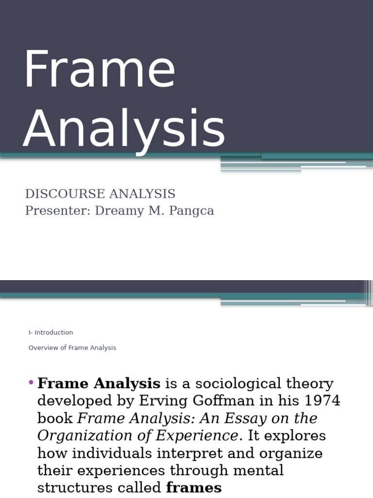 Understanding Goffman's Frame Analysis | PDF | Framing (Social