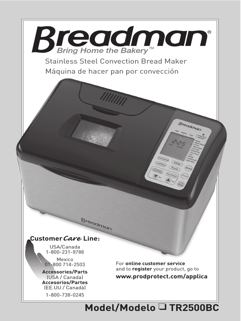Breadman TR2500BC Bread Maker | PDF | Breads | Flour