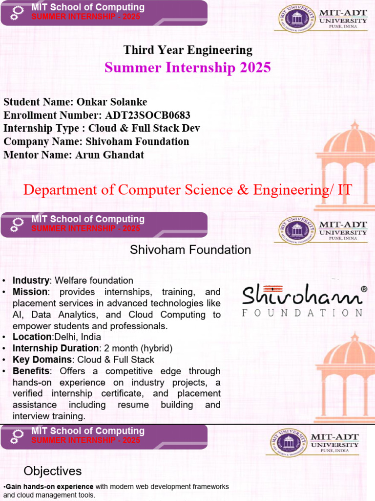 Cloud & Full Stack Internship 2025 | PDF | Cloud Computing ...
