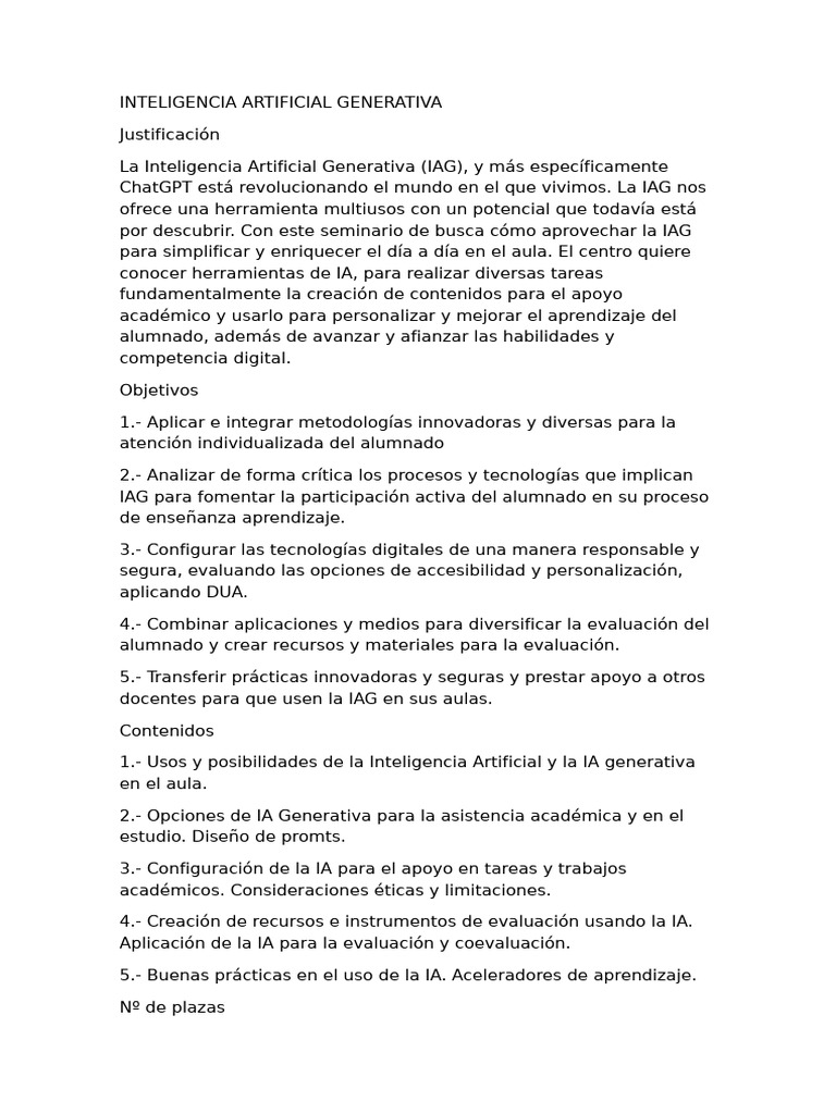 IAG en el Aula: Innovación Educativa | PDF | Inteligencia artificial ...