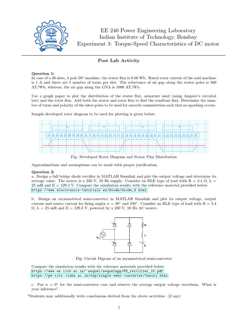 Torque-Speed DC Motor Lab Experiment | PDF