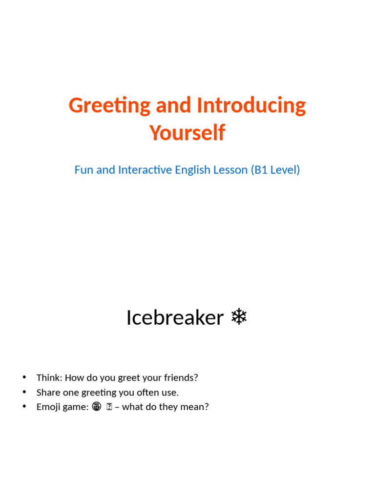 English Greetings and Introductions Guide | PDF