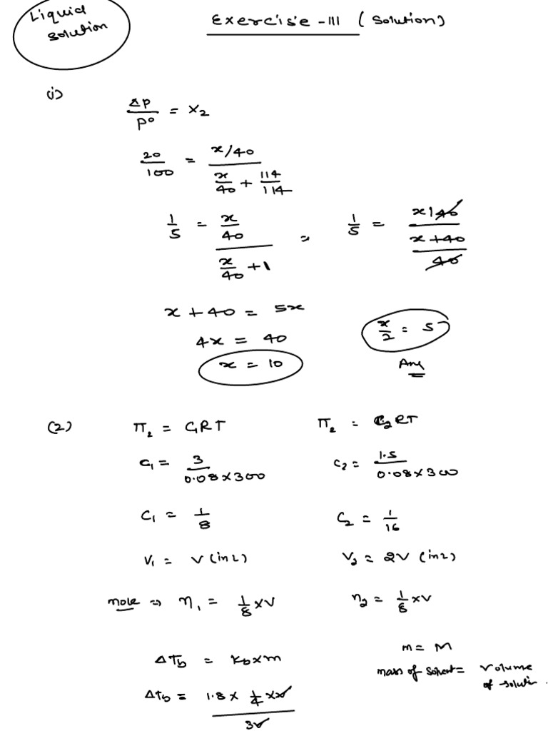 Ideal Solution Exercise Solutions | PDF