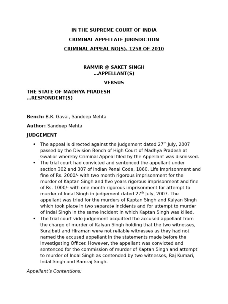 Supreme Court Ruling on Murder Appeal | PDF | Acquittal | Appeal
