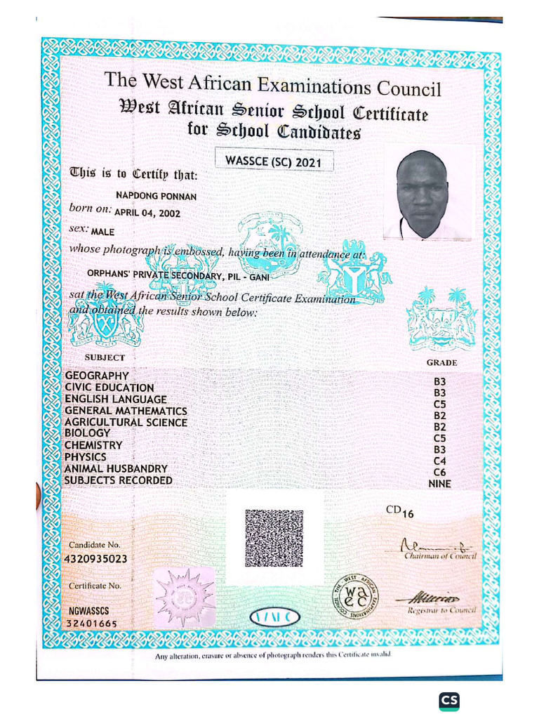 WAEC Certificate | PDF