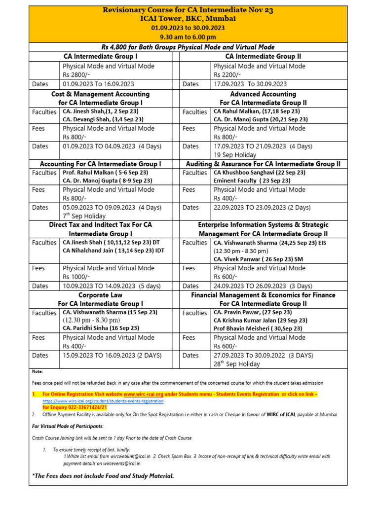 CA Intermediate Revision Course Sept 2023 | PDF | Economies | Service ...