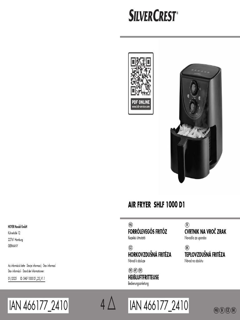 IAN 466177 - 2410 IAN 466177 - 2410: Air Fryer SHLF 1000 D1 | PDF