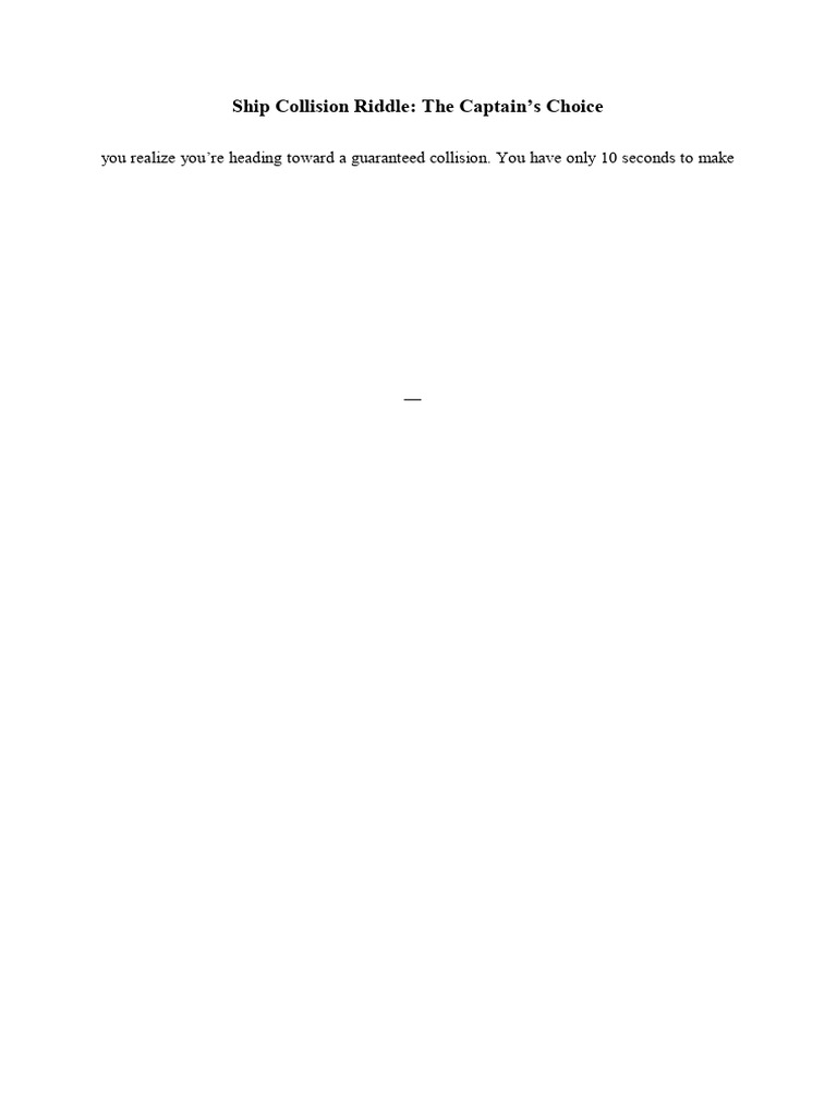 AI Ship Collision Riddle | PDF