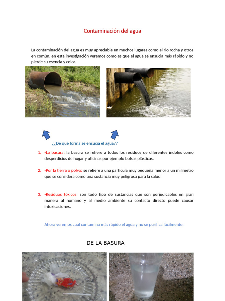 Causas y Consecuencias de la Contaminación del Agua | PDF | Residuos | Agua
