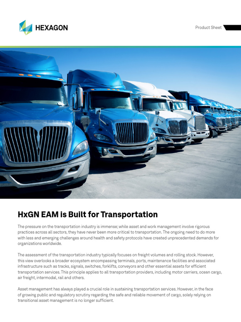 HxGN EAM for Transportation Solutions | PDF | Transport | Reliability ...