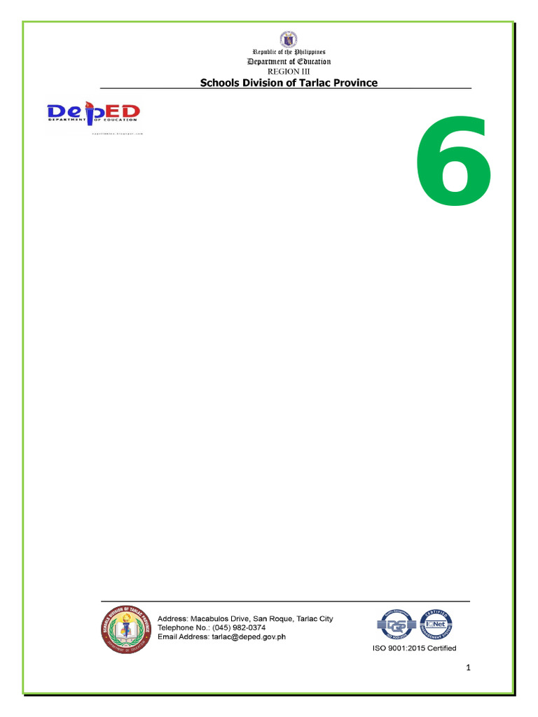 Activity Sheets Math 6 Quarter 4 | PDF | Volume | Sphere