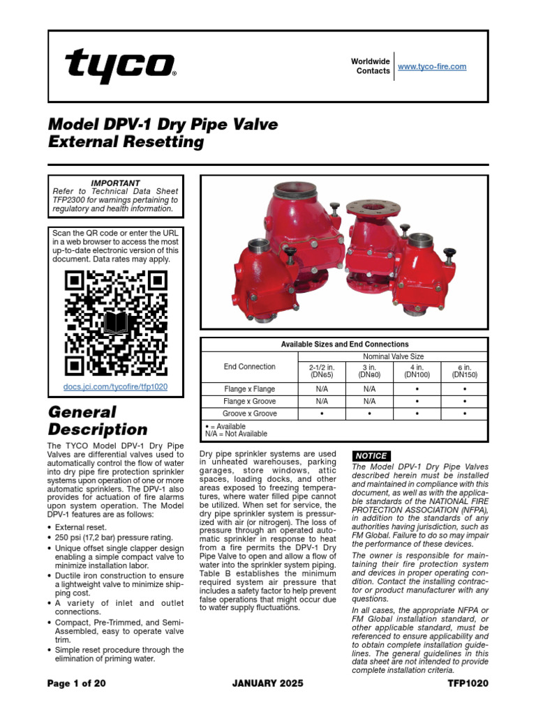 DPV-1 Dry Pipe Valve Overview | PDF | Fire Sprinkler System | Valve