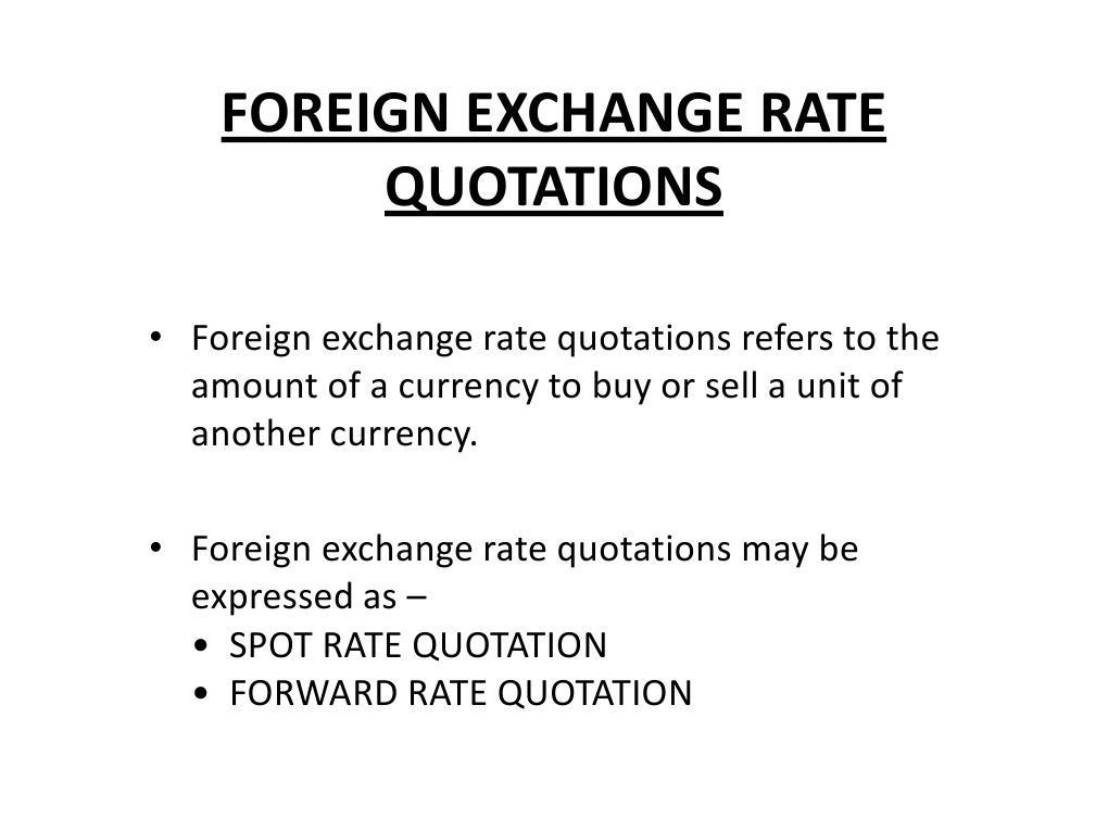 Foreign Exchange Rate Quotations PDF