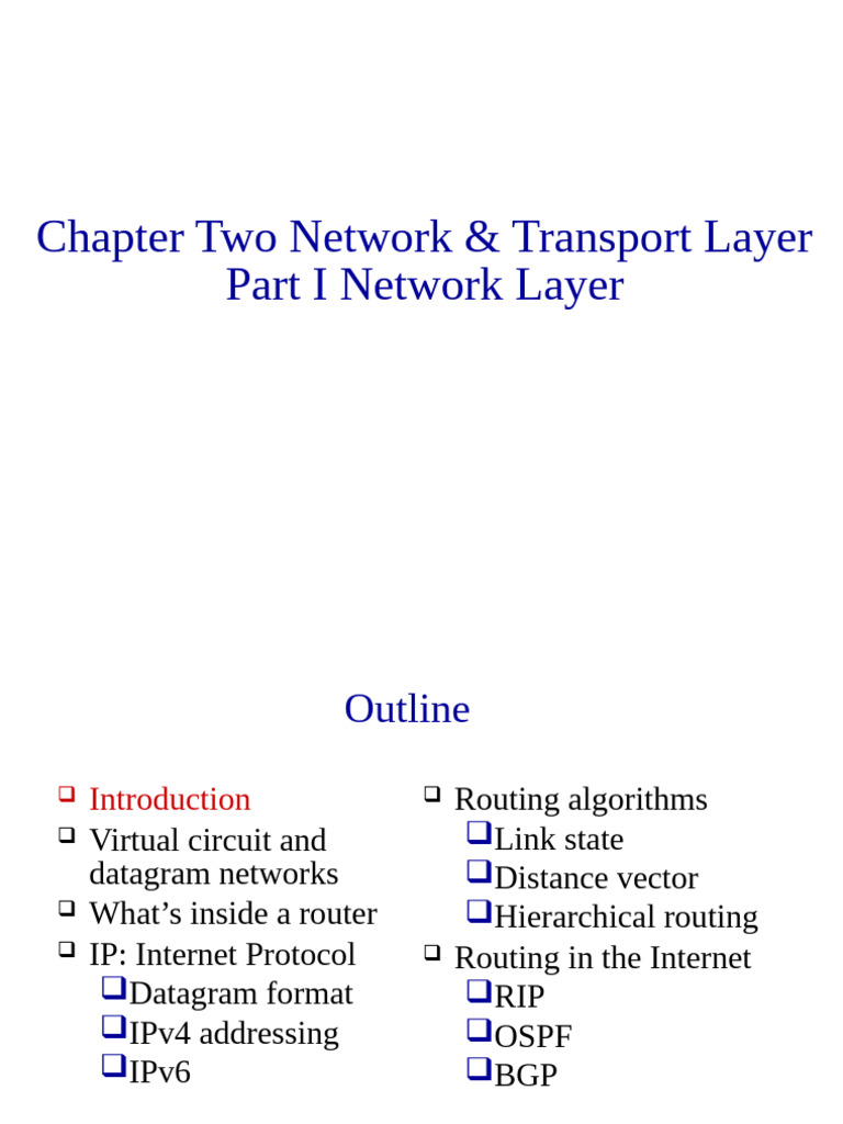 Chapter Two-Network Layer Final | PDF | I Pv6 | Internet Protocols
