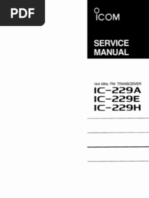 Icom IC229 Service Manual | PDF