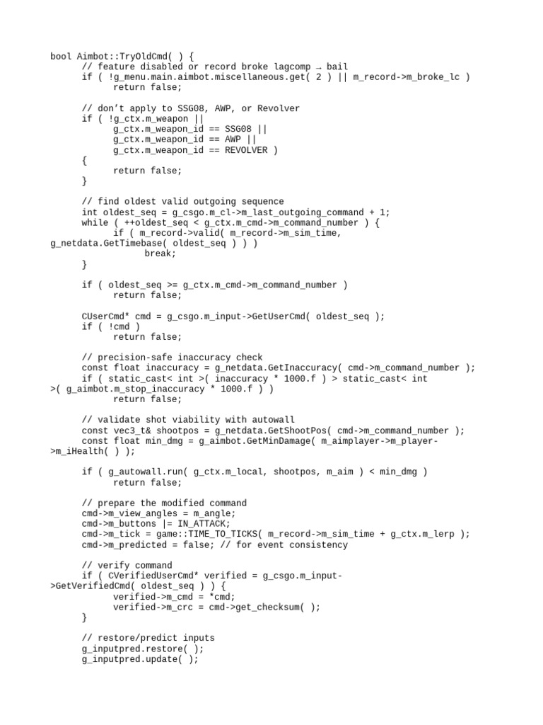 Aimbot Command Execution Logic | PDF | Computer Programming | Software ...
