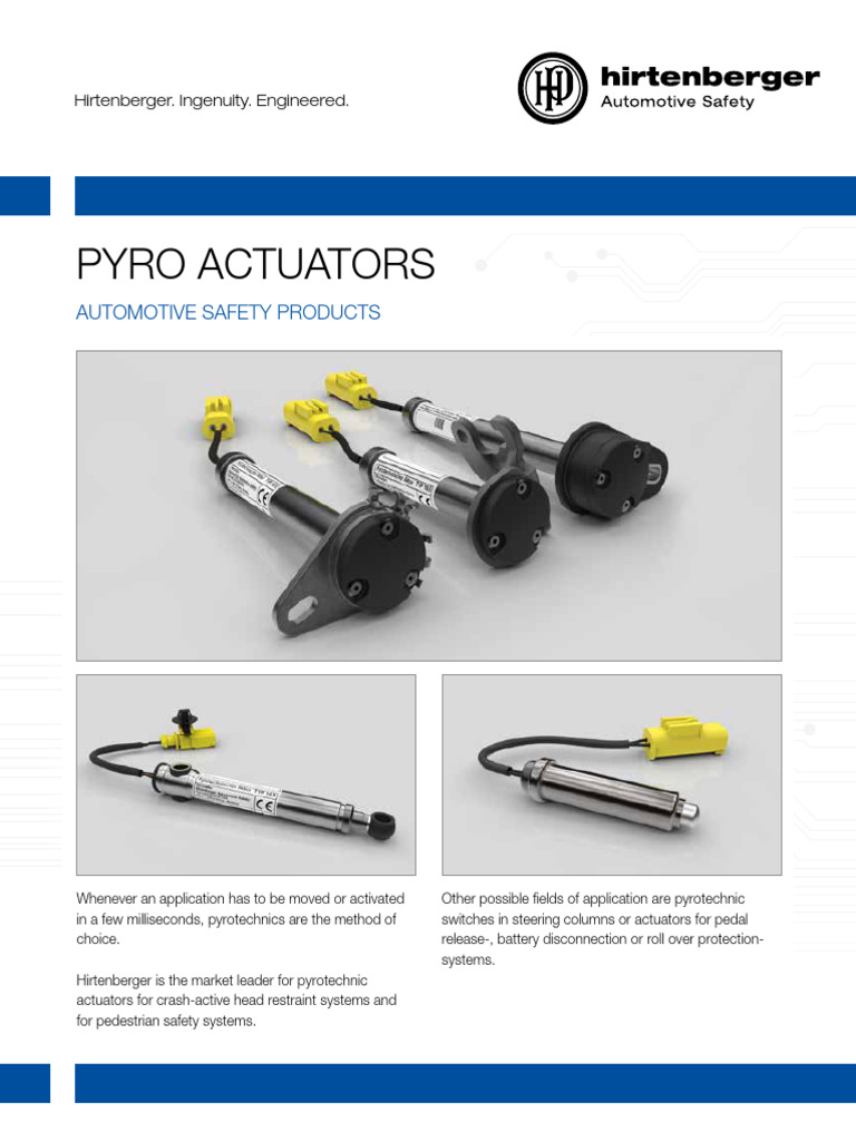 Pyrotechnic Actuators for Safety Systems | PDF | Actuator | Mechanical ...