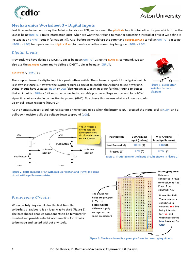 Arduino Digital Inputs Guide | PDF | Arduino | Electrical Engineering