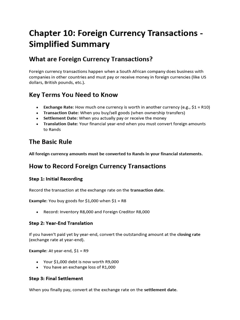 Foreign Currency Transactions Explained | PDF | Exchange Rate | Currency