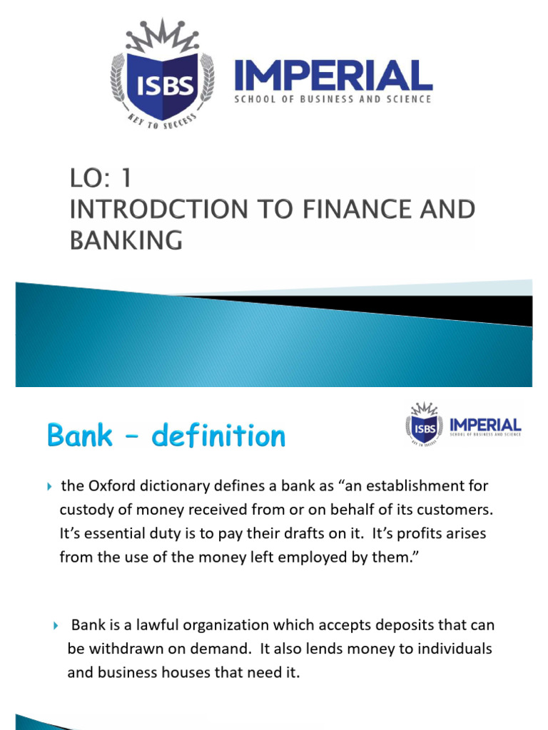Ifb Lo 1 Notes | PDF | Banks | Transaction Account