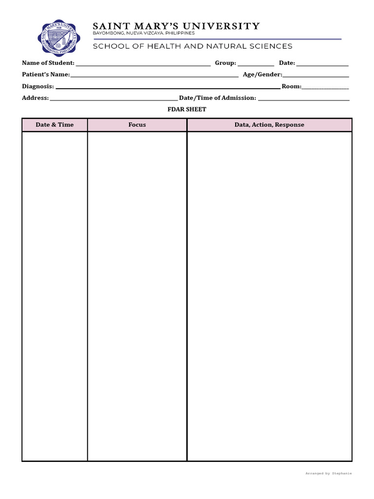 FDAR Sheet Template for Patient Care | PDF