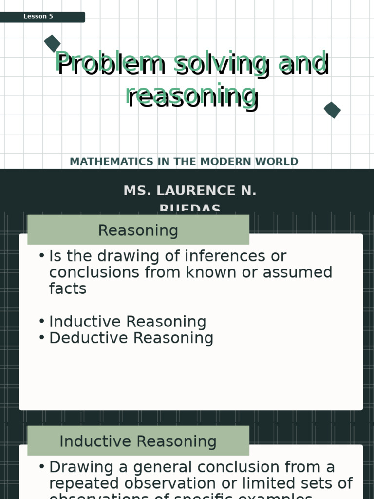 Problem Solving and Reasoning in Math | PDF | Inductive Reasoning ...