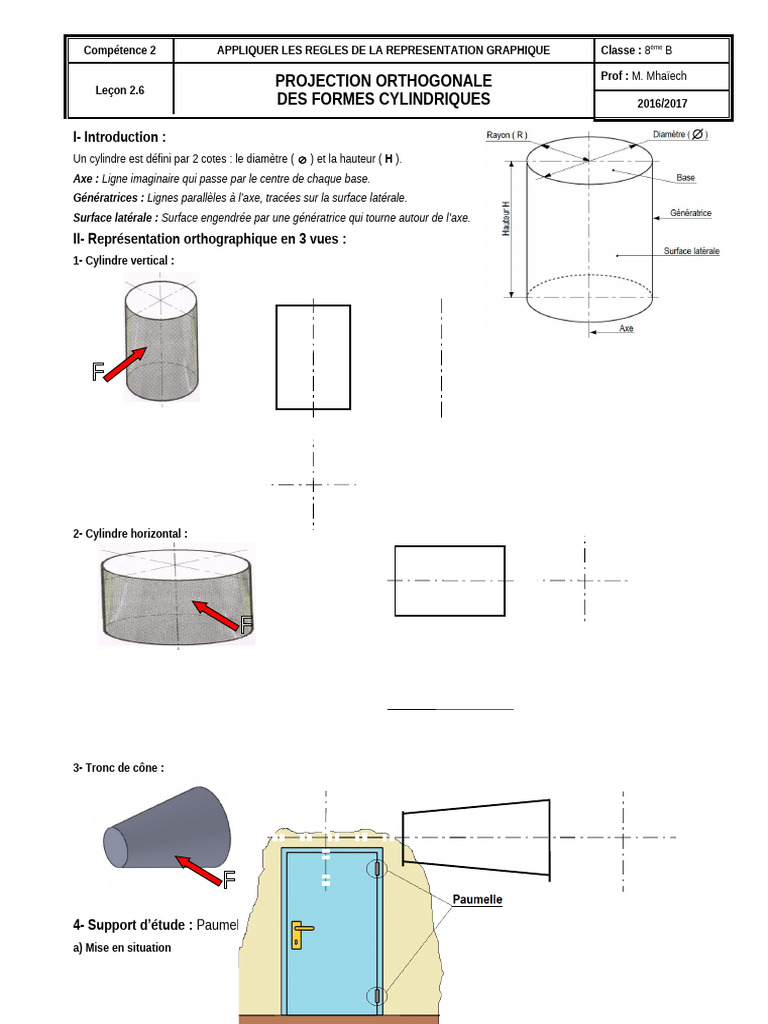 Projection orthogonale des cylindres | PDF