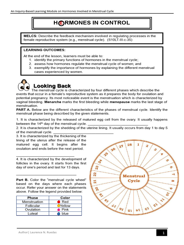 Hormones in the Menstrual Cycle Module | PDF | Menstrual Cycle ...
