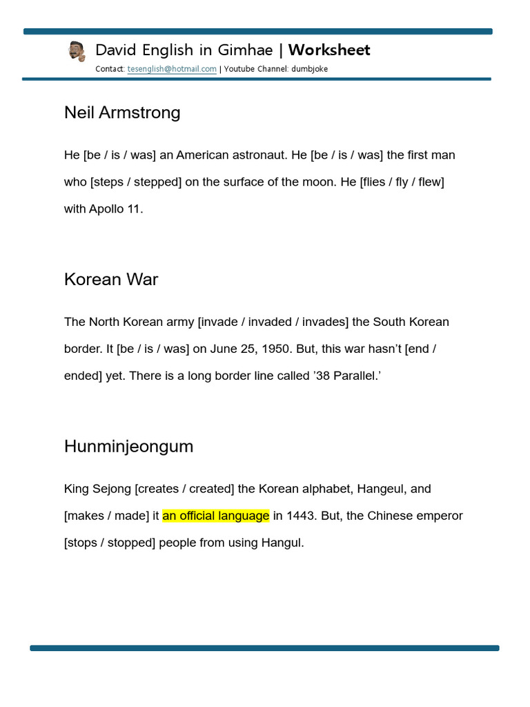Backpack 6 Past Tensed Verbs (한국역사) | PDF