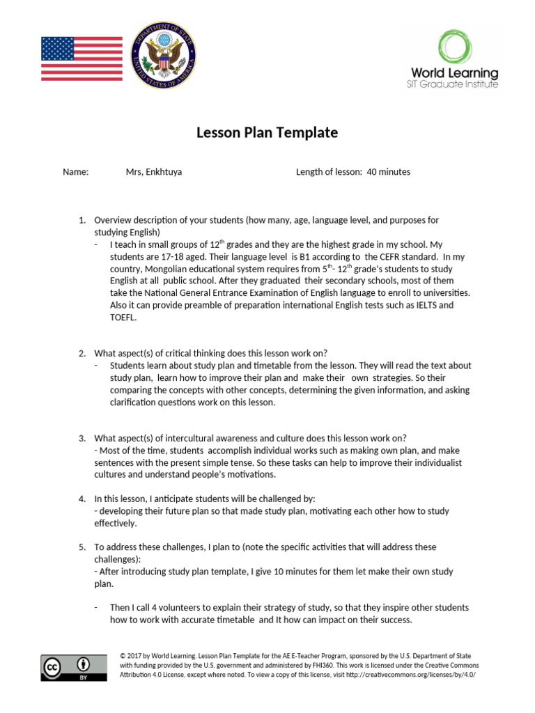 Lesson Plan for B1 English Students | PDF | Lesson Plan | Linguistics
