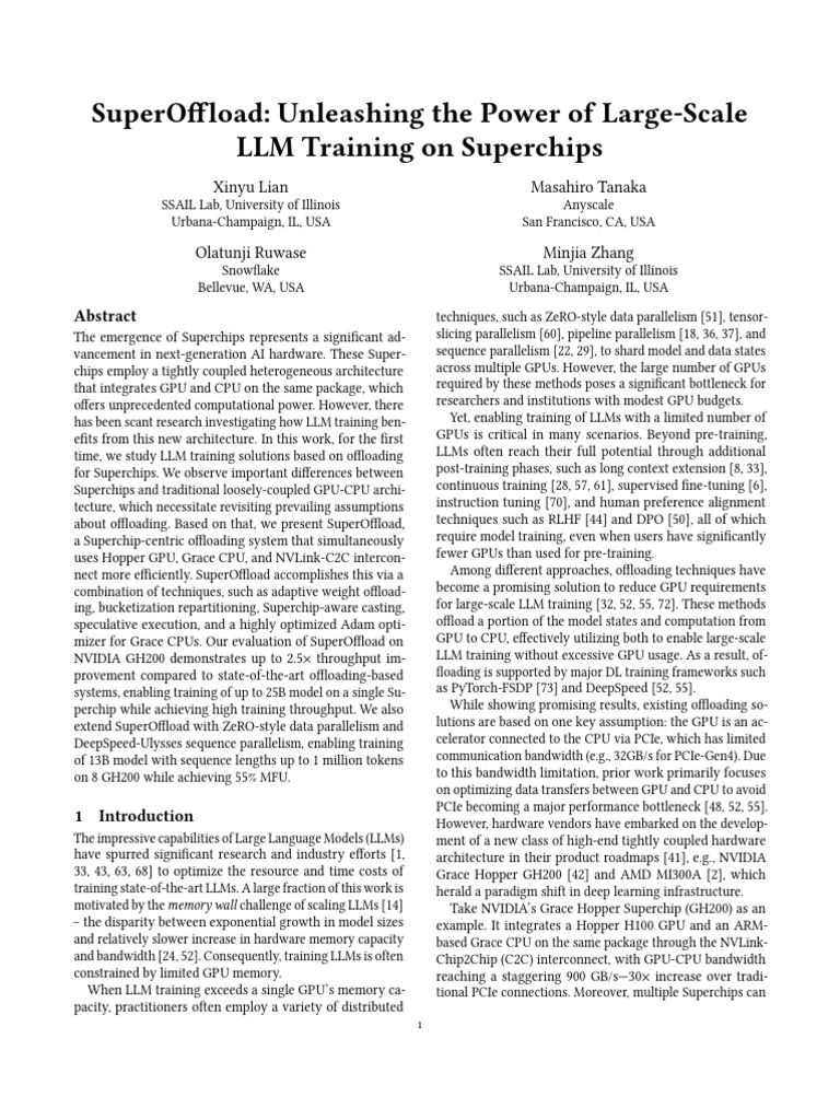 SuperOffload: Optimizing LLM Training | PDF | Graphics Processing Unit ...