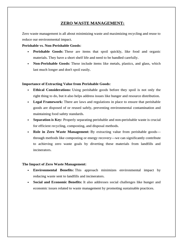Zero Waste Management - Final Draft | PDF | Waste Management | Recycling
