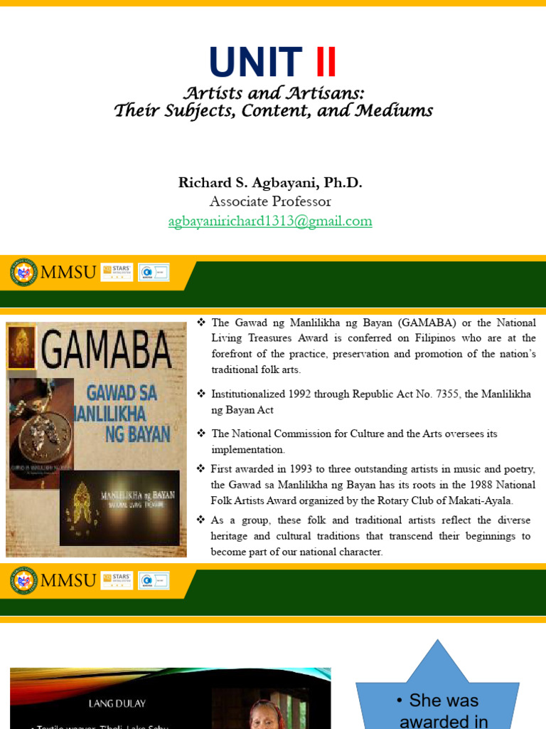 Unit 2 - GAMABA Awardees | PDF