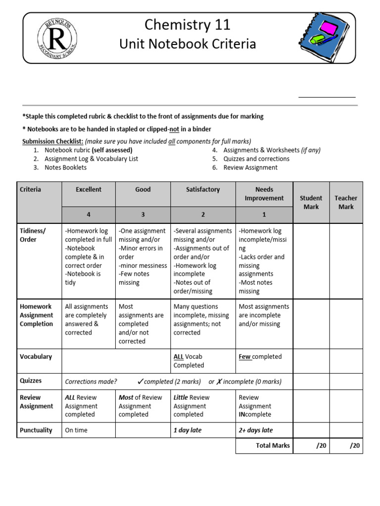Chemistry 11 Notebook Submission Guide | PDF | Chess Theory | Chess