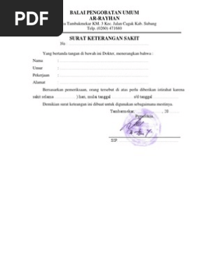 Surat Keterangan Sakit