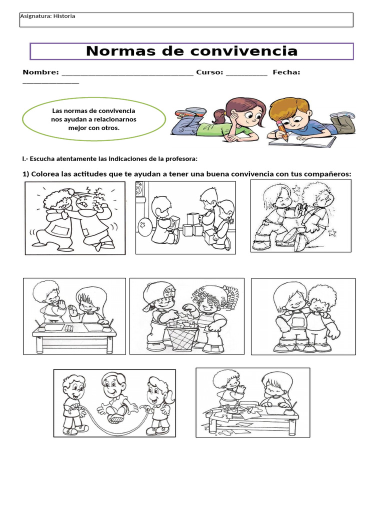 Normas de Convivencia Escolar para Niños | PDF