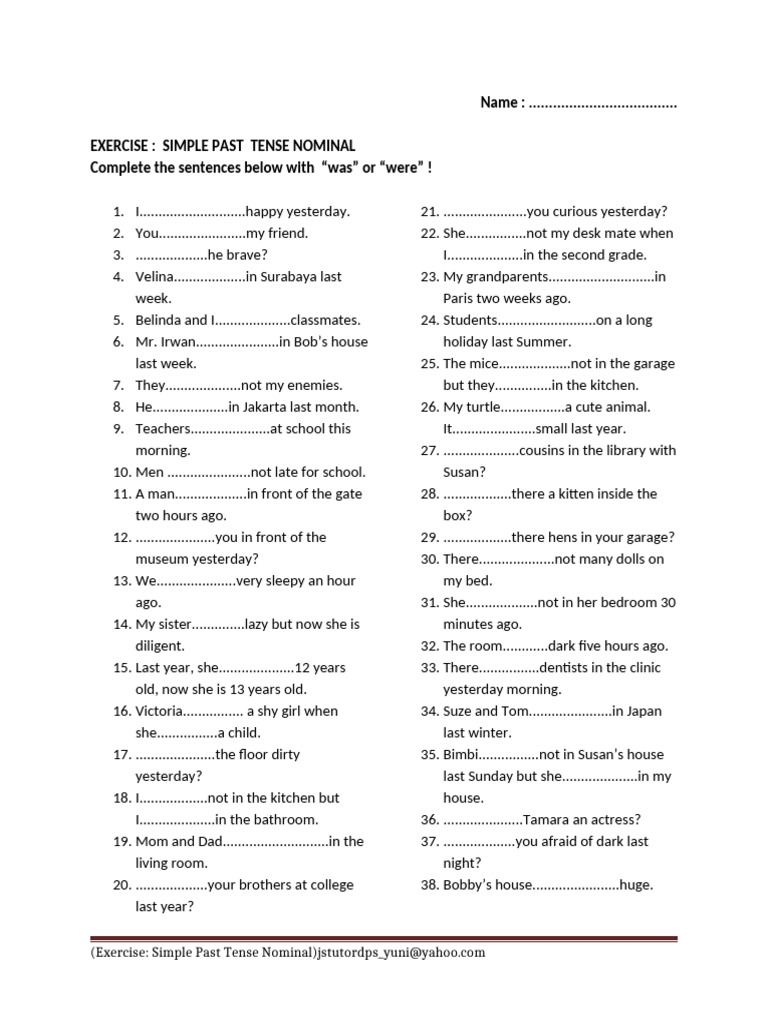 Simple Past Tense Exercise Worksheet | PDF | Chess Theory | Chess