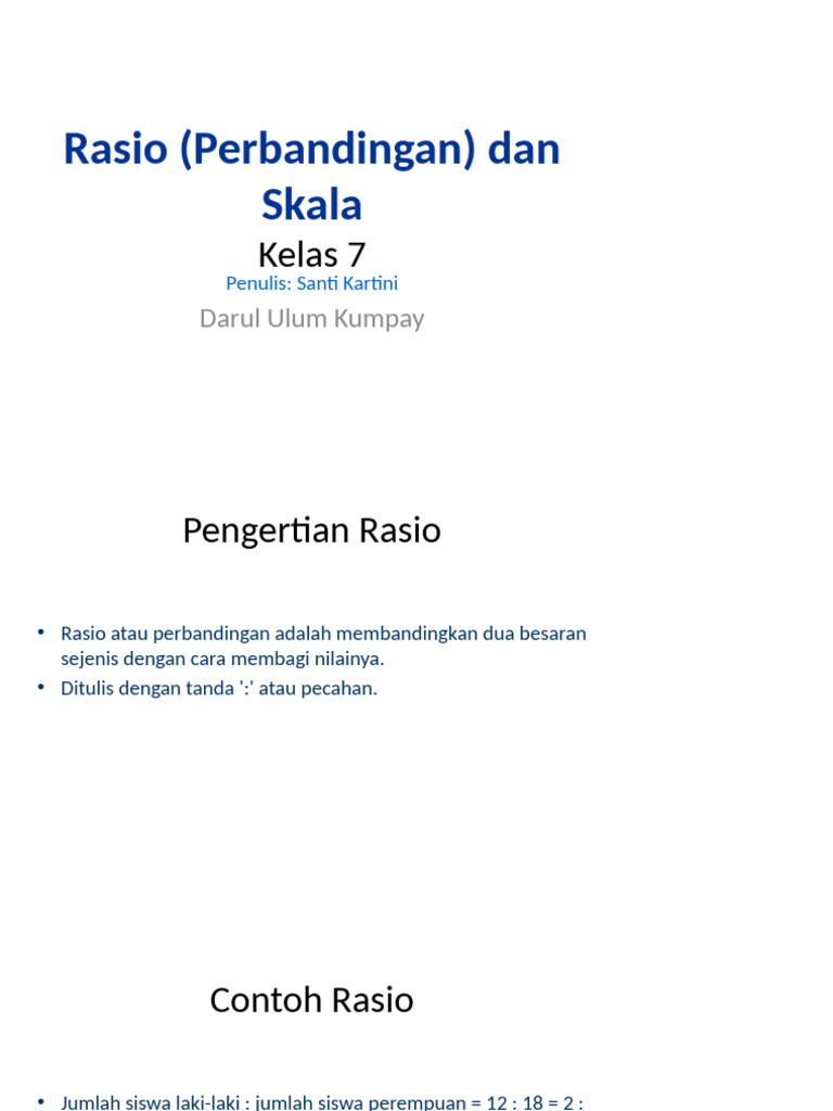 Rasio dan Skala untuk Kelas 7 | PDF