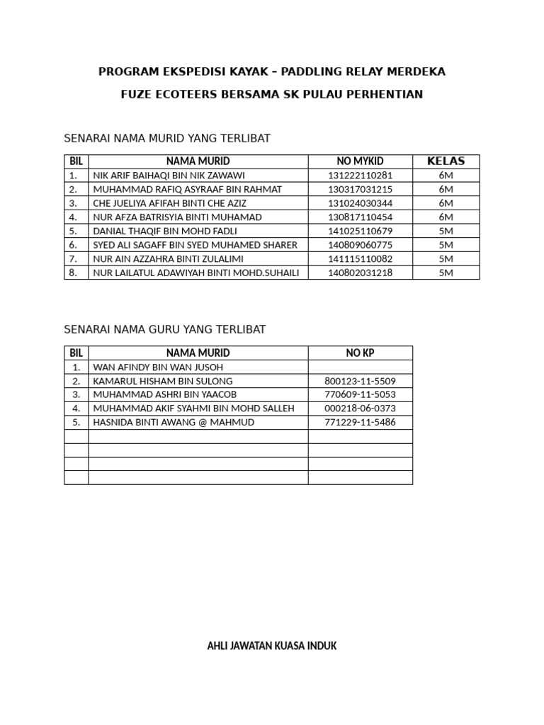 Program Ekspedisi Kayak Merdeka 2025 | PDF