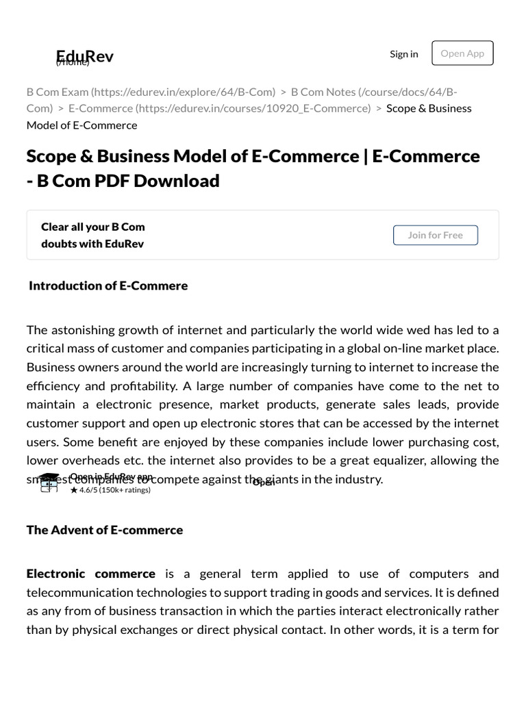 E-Commerce: Growth, Types, and Benefits | PDF | Electronic Data ...