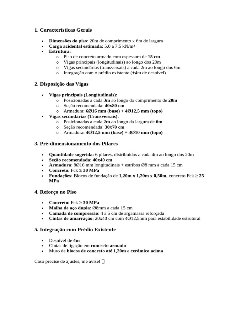 Estrutura de Piso em Concreto Armado | PDF