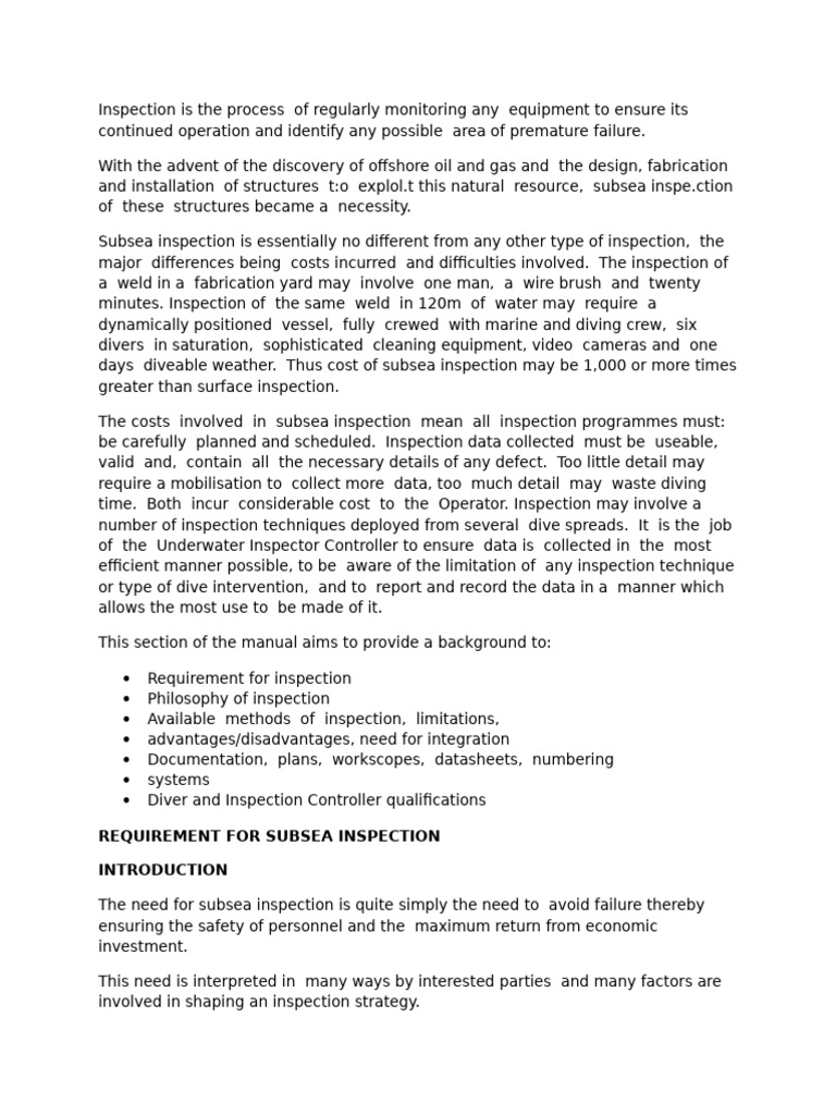 Subsea Inspection for Water Ingress | PDF | Underwater Diving ...