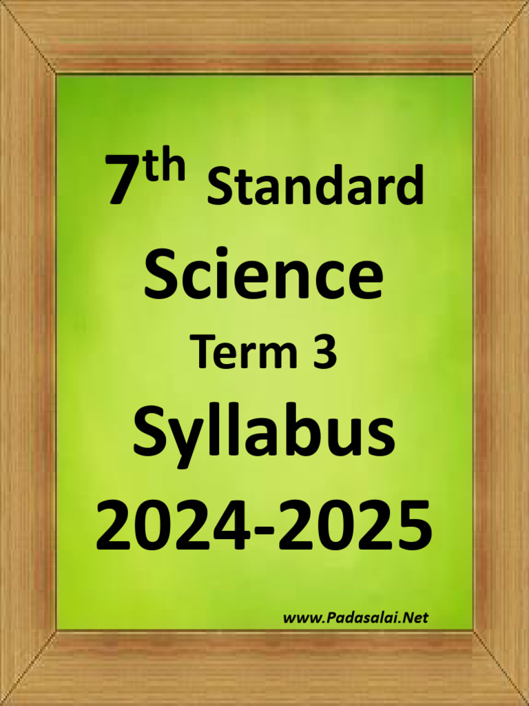 7th Standard Science Term 3 Syllabus 2024 2025 English Medium PDF ...