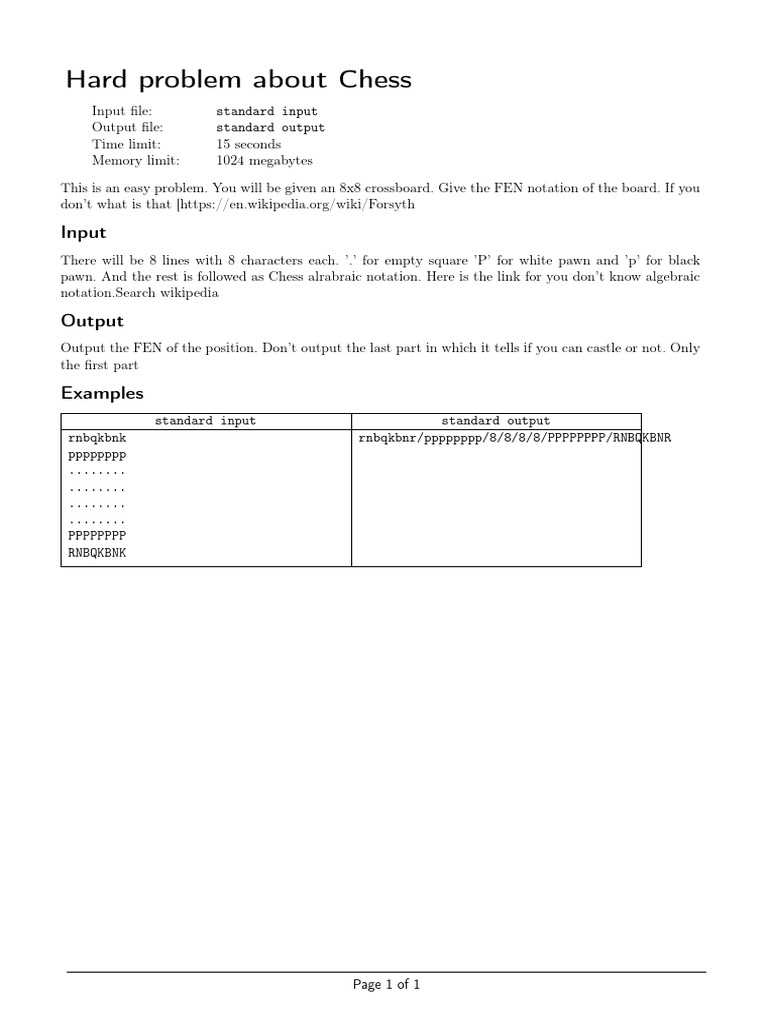 Chess FEN Notation Generator | PDF
