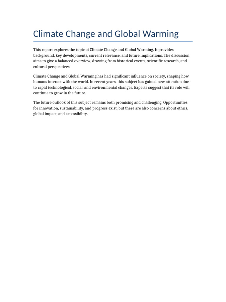 Understanding Climate Change Impacts | PDF