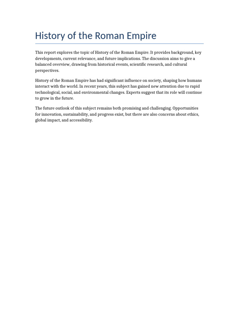 Report 2 History of The Roman Empire | PDF