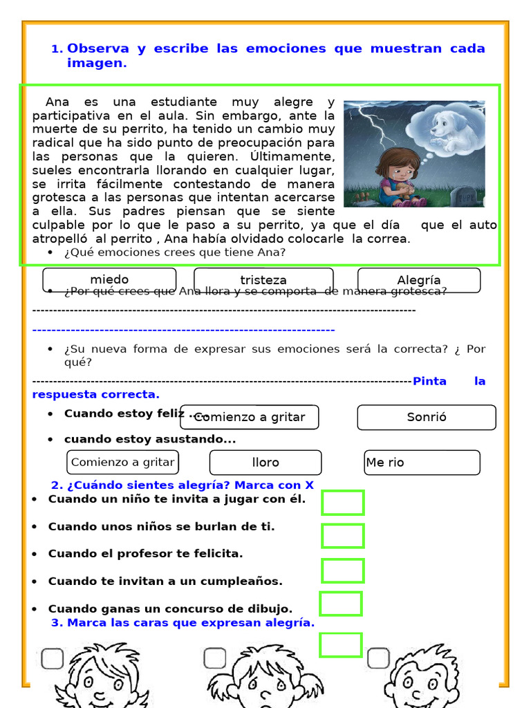 Emociones en Niños: Reconocimiento y Regulación | PDF | Las emociones | Ira