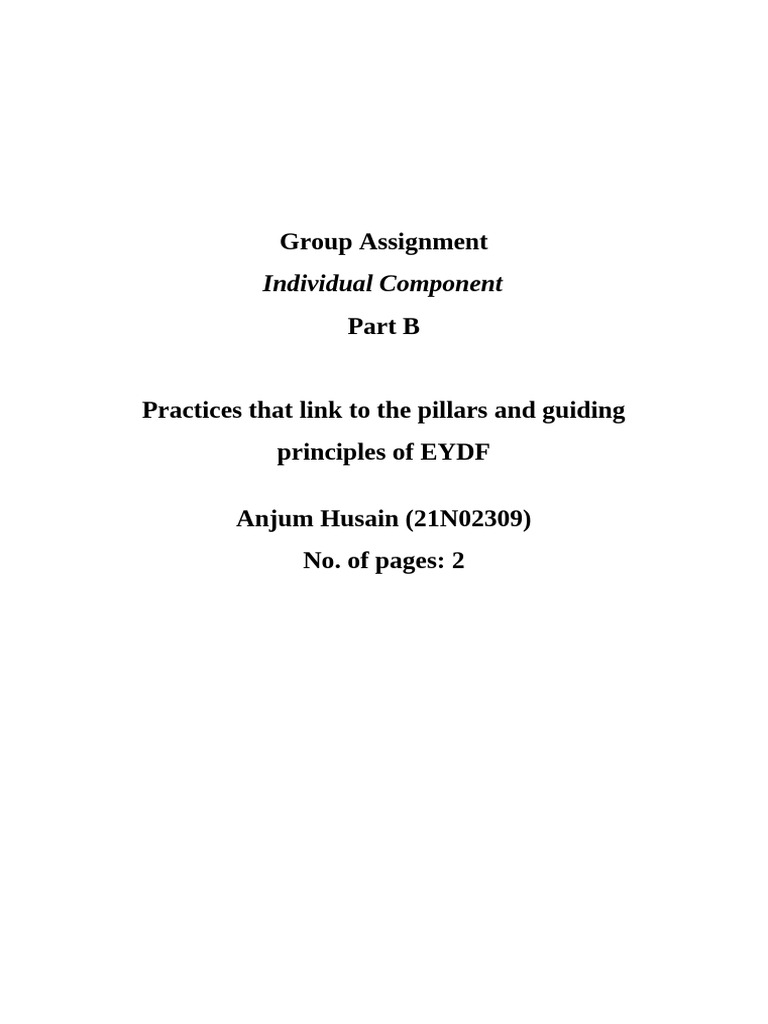 EYDF Practices for Child Development | PDF